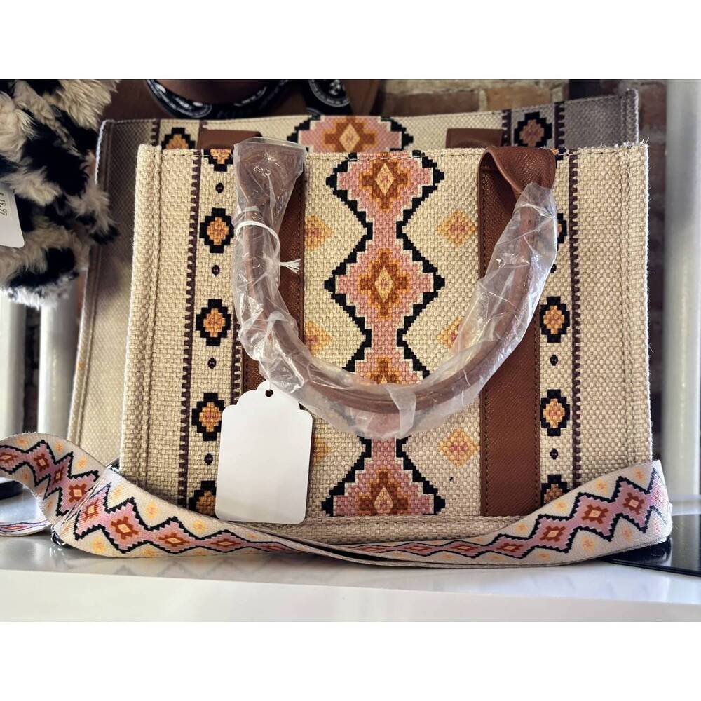 NEW LITTLE TRENDY women's bohemian purse bag in western print